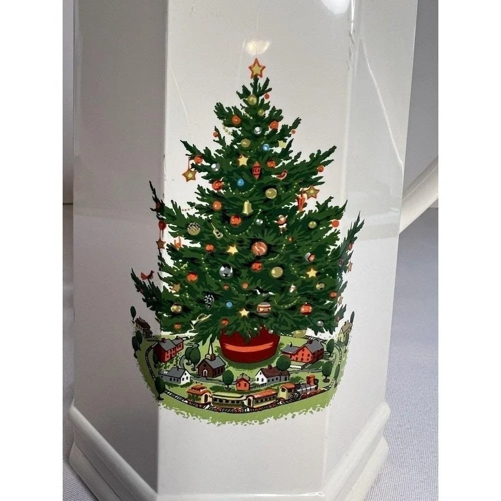 VTG Pfaltzgraff Christmas Tree Thermal Carafe Coffee Holiday Pitcher 1 Quart